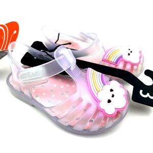 Baby Sandal Shoes Size 3 Girls Cloud Rainbow Adjustable Strap Rubber Footwear